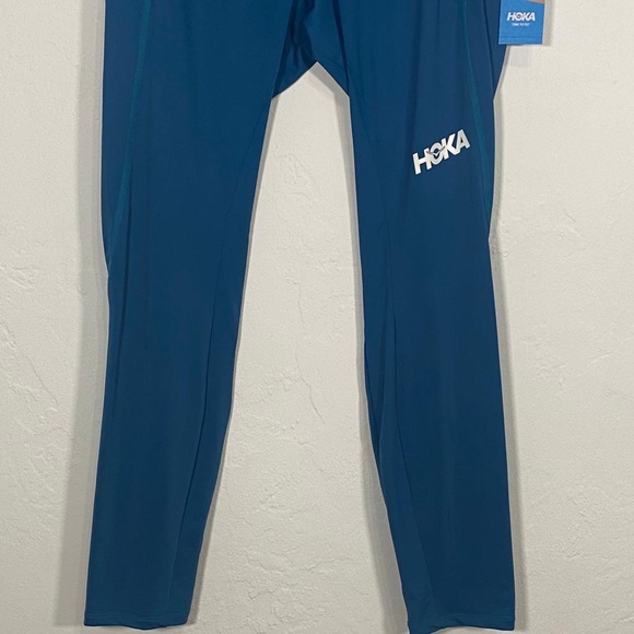 Hoka Teal Performance Crop Tights Leggings Large Side Pockets NWT - Picture 13 of 15